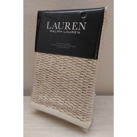 Ralph Lauren ISLA TEXTURE 100% Cotton NATURAL European Euro Pillow Sham $170 - Picture 3 of 12